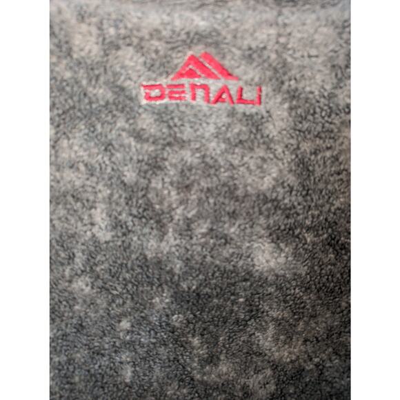Vintage Denali Reversible Fleece  Coat Leaf Pattern Grey Red Size Small - Picture 5 of 12